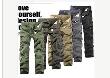 2014 New Men’s Military Pants Washed Camouflage Outdoors Cargo Jeans 5 Colors Plus Size Brand Men’s Clothing