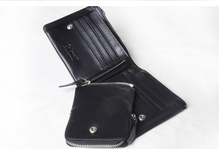Men s Smooth grain leather Horizontal Long wallets with a Zipper Removing bag for iphone6