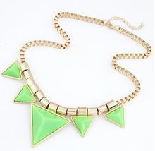 Wholesale Resin Punk Choker Necklace Triangle Alloy Fashion Necklace Jewelry Drop Shipping Sale