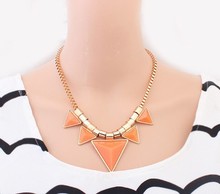 Wholesale Resin Punk Choker Necklace Triangle Alloy Fashion Necklace Jewelry Drop Shipping Sale