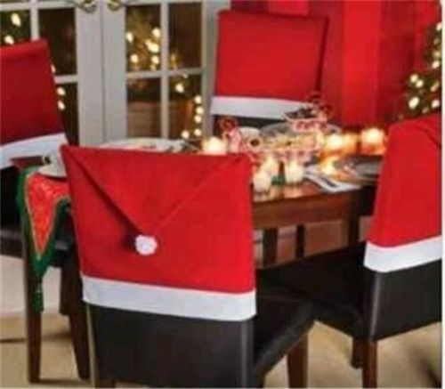 set of 4 pcs xmas santa clause hat chair back covers cover set of 4 pcs xmas santa clause hat chair back covers cover