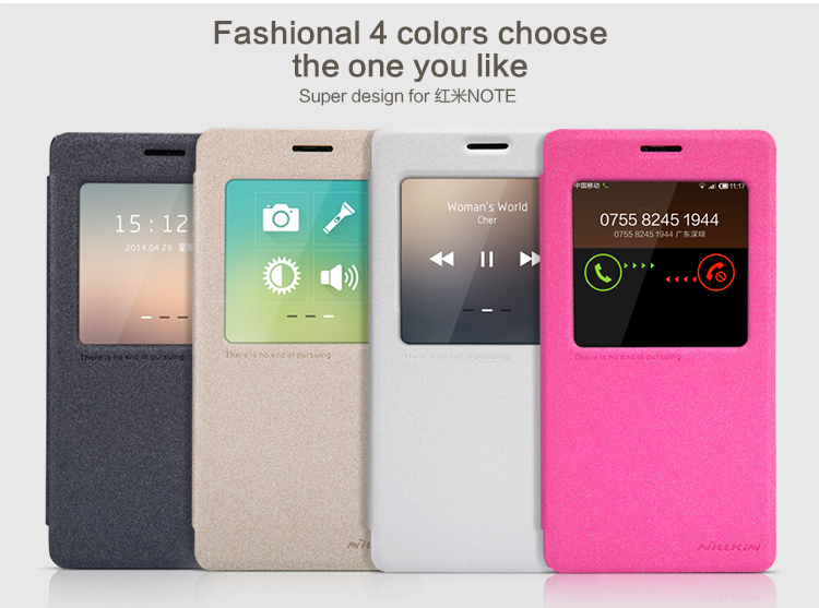 Genuine NILLKIN Sparkle Series Flip Luxury PU Leather Case Skin Back Cover for Xiaomi Miui Hongmi