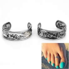 2Pcs Simple Design Size Adjustable Toe Ring Spring Summer Foot Beach Jewelry