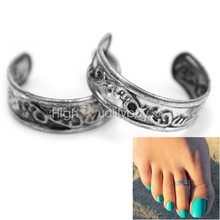 2Pcs Simple Design Size Adjustable Toe Ring Spring Summer Foot Beach Jewelry