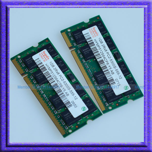 Hynix 2  2 x 1  DDR2 667 PC2 5300 Sodimm 200- NON-ECC Ram 200pin    2 G Ram