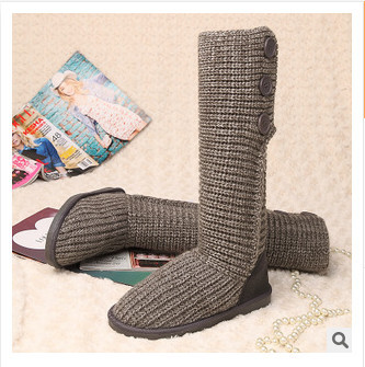 Handmade 2014 new style fashion flat winter shoes warming cashmere women soft knee high snow boot