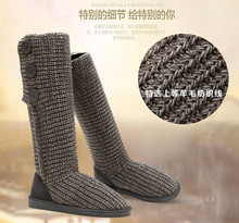 Handmade 2014 new style fashion flat winter shoes warming cashmere women soft knee high snow boot