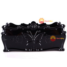 buckmax Rising stars Retro Cosmetic Makeup Tray Box Organizer Case Jewellery Tool Storage Butterfly S[Black] [salable]
