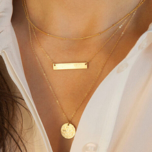 TX236 Fashion Trendy 3 layers Bar And Rounded Necklace Alloy Necklace Fashion Necklace Women Jewelry