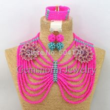 Fantastic Nigerian Wedding African Beads Jewelry Set Handmade Butterfly Shaped Costume Jewelry Set Free Shipping GS676