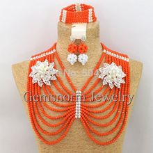 Splendid Indian Bridal Jewelry Sets 2014 Latest Crystal African Wedding Beads Jewelry Set Hot Free Shipping