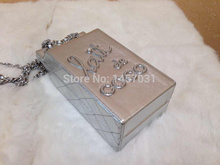 cc Milk cartons metallic cosmetic case 2014 Winter Messenger Bag name brand women bag