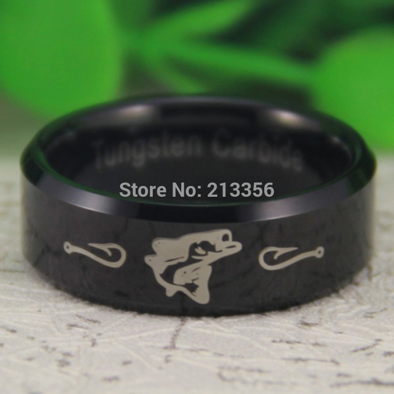 ... Beveled Outdoors Fishing Newest Men's Tungsten Ring Wedding Band Ring