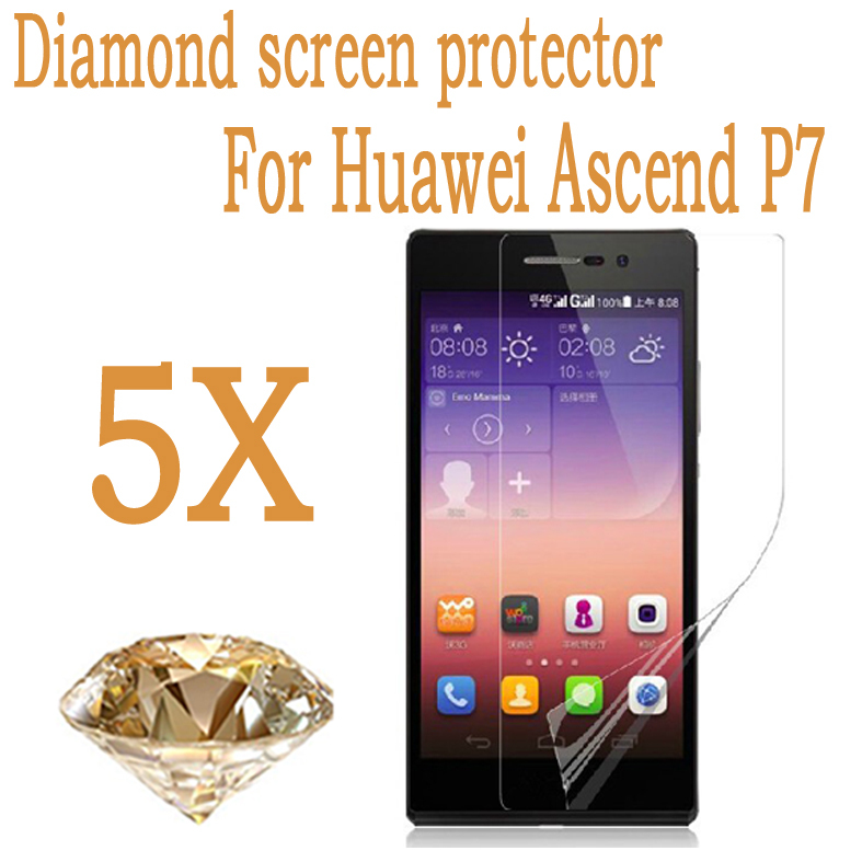 5 0 Mobile Phone Diamond Protective Film Huawei Ascend P7 Screen Protector Guard Cover Film For