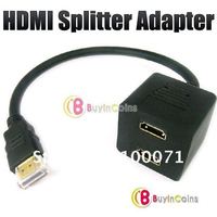 1Pcs/lot HDMI Male To 2 HDMI Female Splitter Cable Adapter [292|01|01]