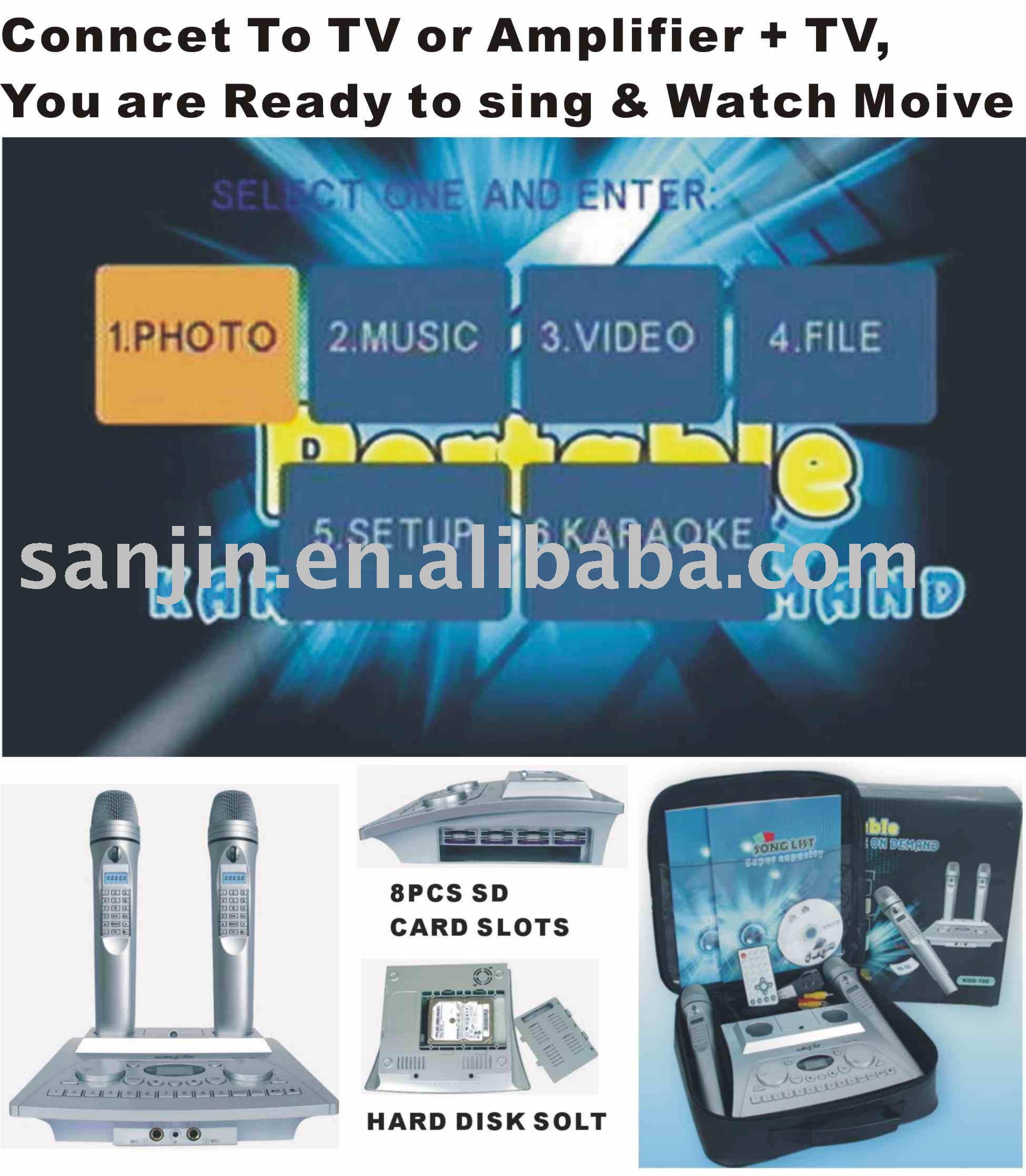FREE SHIPPING-Magic Sing Along Portable Karaoke player+8PcsSD Card ... FREE SHIPPING-Magic Sing Along Portable Karaoke player+8PcsSD Card ...