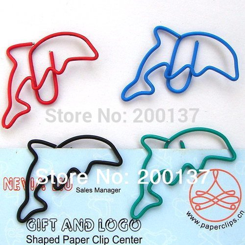 trombone de papier - Otto von Bismarck PK173-12Pcs-Dolphin-Shaped-Paper-Clip-in-a-Blister-Card