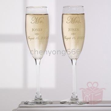 Crystal cup with laser wording 2pcs in one set