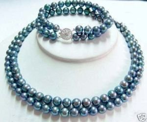 Fancy Silver Freshwater Pearl Necklace & bracelet /Sets(China (Mainland))