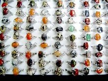 Free shipping 100PCS mix Natural stone ring rings jewelry fashion rings jewellery [STS41*100](China (Mainland))
