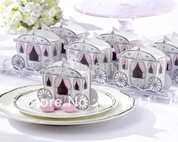 Romantic Enchanted Carriage Favor Boxes wedding candy box sweet box 24 set