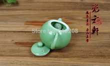 2014 hot selling Chinese ceramic tea set pot with infuser marked boutique teapot 180ml green longquan
