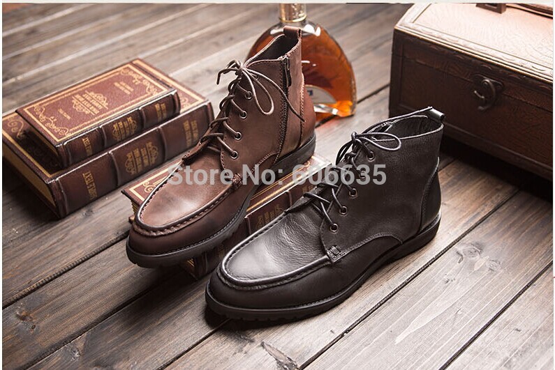 Free Shipping Stanwick Male Boots Trend Genuine Leather Boots Male