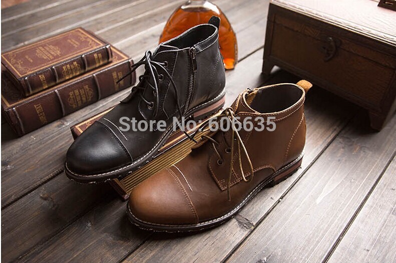 Free Shipping Stanwick Male Boots Trend Genuine Leather Boots Male
