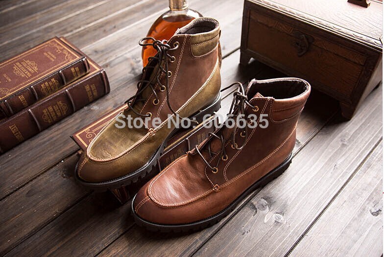 Free Shipping Stanwick Male Boots Trend Genuine Leather Boots Male