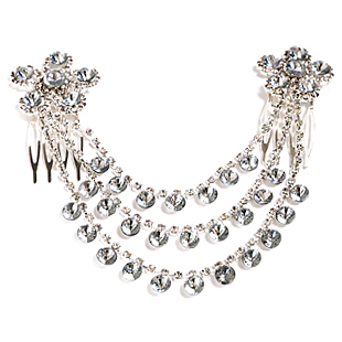 Free shipping White tassel bride princess hair accessory rhinestone marriage ornament headwear QXL102