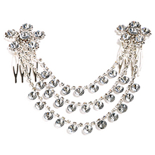 Free shipping!White tassel bride princess hair accessory/ rhinestone marriage ornament/headwear,QXL102