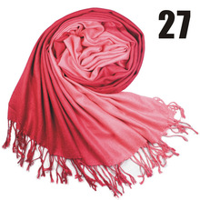 2014 autumn and winter female gradient color block decoration tassel scarf large cape faux ultra long