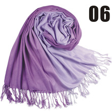 2014 autumn and winter female gradient color block decoration tassel scarf large cape faux ultra long