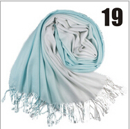 2014 autumn and winter female gradient color block decoration tassel scarf large cape faux ultra long