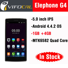 Original Elephone G4 MTK6582 Quad Core Smart Mobile Phone 5.0” 5 inch HD IPS Android 4.4 OS 1280*720 1GB RAM 4GB ROM GPS WCDMA