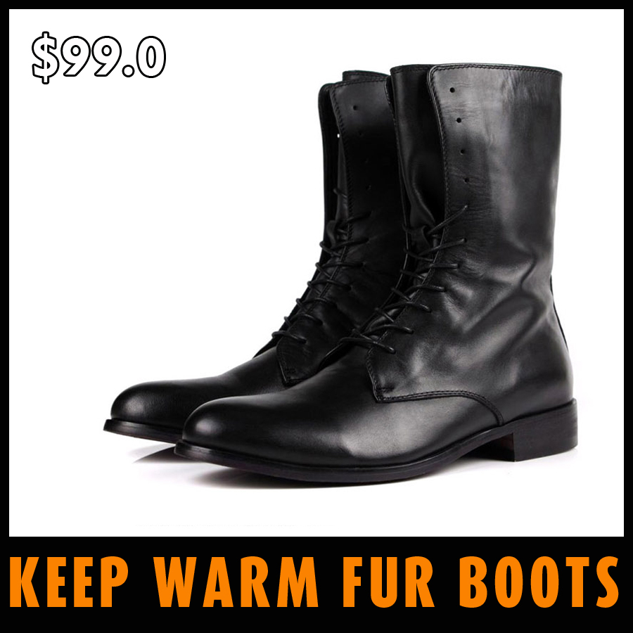 2014 Autumn/winter New Style Men's Leather Boots Carved Cutout Short