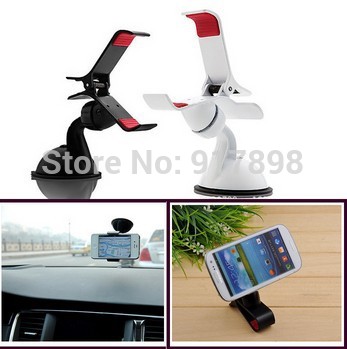 Universal 360degree spin Car Windshield Mount cell mobile phone Holder Bracket for iPhone5 4S Smartphone GPS