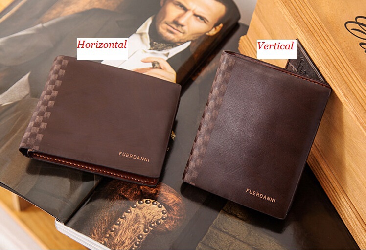 NEW Men s Leather Noble Fashion brown Horizontal Vertical Wallets Card package free shipping hot sell