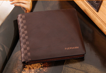 NEW Men s Leather Noble Fashion brown Horizontal Vertical Wallets Card package free shipping hot sell