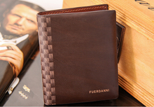 NEW Men s Leather Noble Fashion brown Horizontal Vertical Wallets Card package free shipping hot sell
