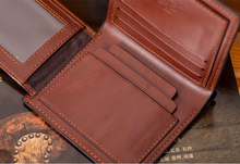 NEW Men s Leather Noble Fashion brown Horizontal Vertical Wallets Card package free shipping hot sell