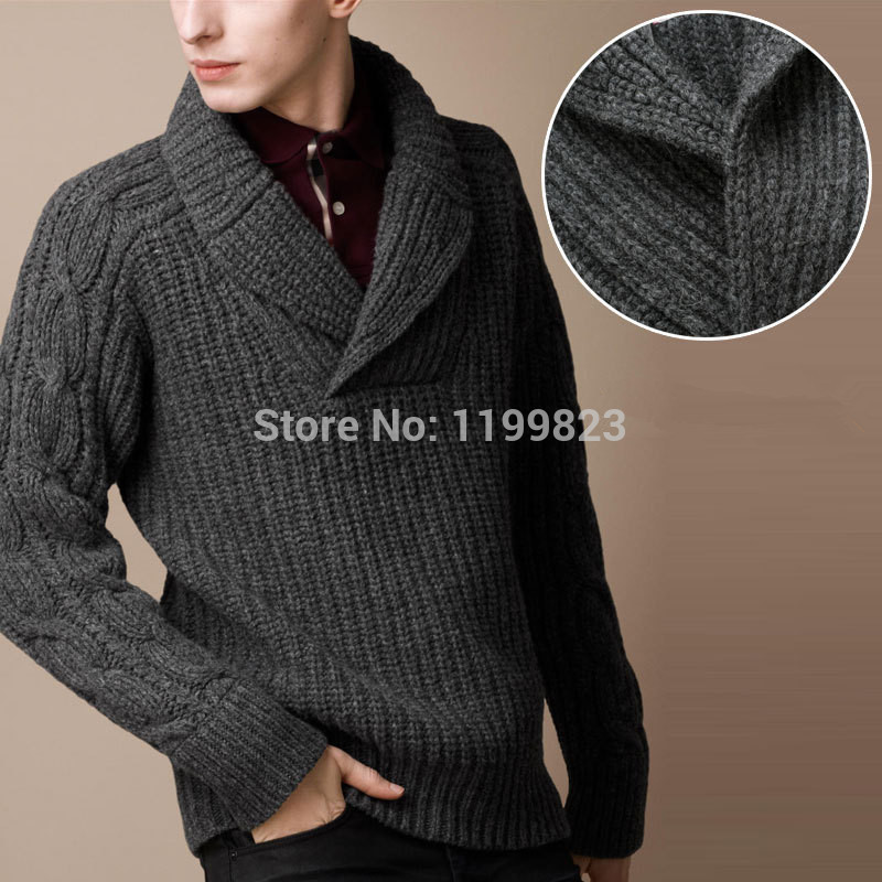 Free Shipping New Winter Men S Cashmere Sweater Polo 100 Cotton Men