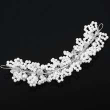 Tiara Noiva White Pearl Crystal Headdress By Hand Wedding Dress Accessories Bridal Hair Jewelry Hot Sale