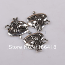Free Shipping 30pcs Tibetan Silver Tone Cupid Heart Charms Necklaces & Pendants Jewelry Craft DIY A0433-1