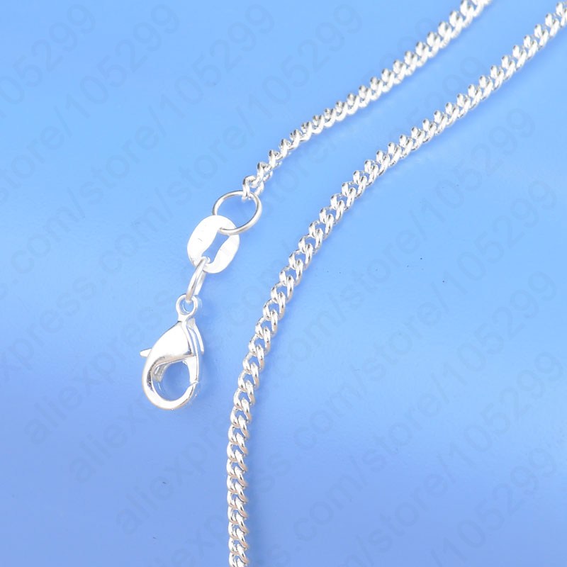 Hot Sale 1PC free shipping Pure 925 Sterling Silver Chain Necklace With Big Discount 16 30