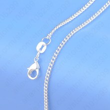 Hot Sale 1PC free shipping Pure 925 Sterling Silver Chain Necklace With Big Discount, 16″-30″Popular Flat Curb Chains Jewelry