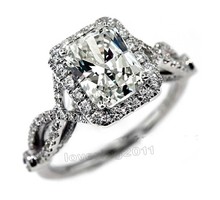 Victoria Wieck Antique Jewelry simulated diamond 925 Sterling Silver Engagement Wedding Ring Sz 5-11 Free shipping Gift