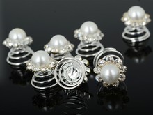 25 OFF Wholesale 120Pcs Silver Wedding Diamante Crystal Pearl Flower Hair Twists Swirl Pin Spirals