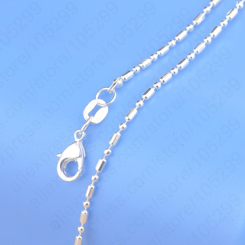 Free Fast Ship 1PC Pure 925 Sterling Silver Column Ball Necklace Chains Jewelry With Good Quality
