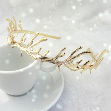 2014 New Antler Shape Rhinestone Hairbands Alloy Headband Christmas Special Hairwear Gift for Women HG010